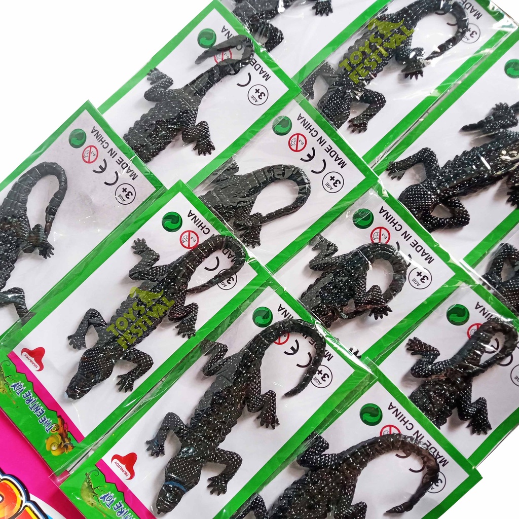 Mainan Prank Decorative Sticky Buaya Crocodile Karet Jelly Tempel Dinding