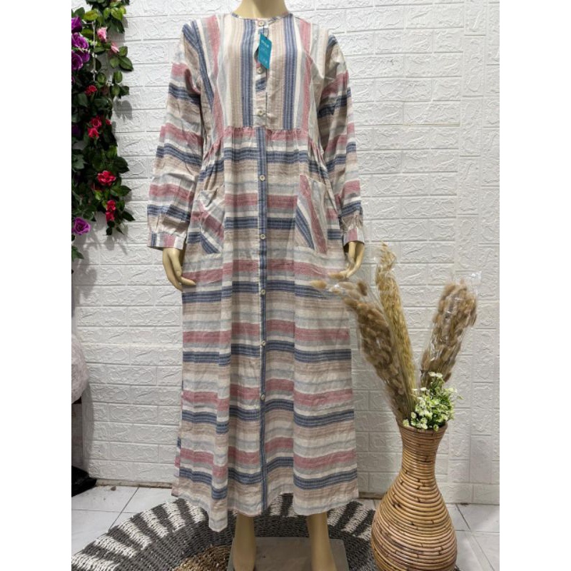 gamis D.n.s bahan katun triset