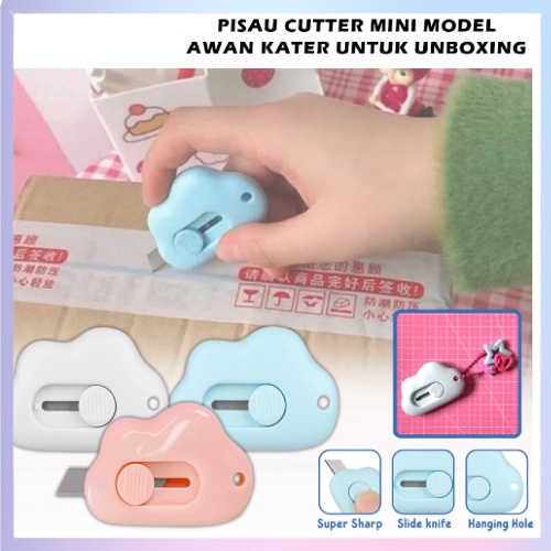 

Cutter Mini Lucu Model Awan Pisau Kater Kecil Alat Bantu Pembuka Paket