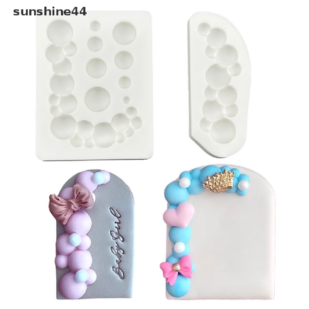 Sunshine 3D Bubble Ball Archway Design Silicone Mold Fondant Cetakan Coklat DIY Clay Topper Model Kue Decorag Tools Kitchen Bakeware.