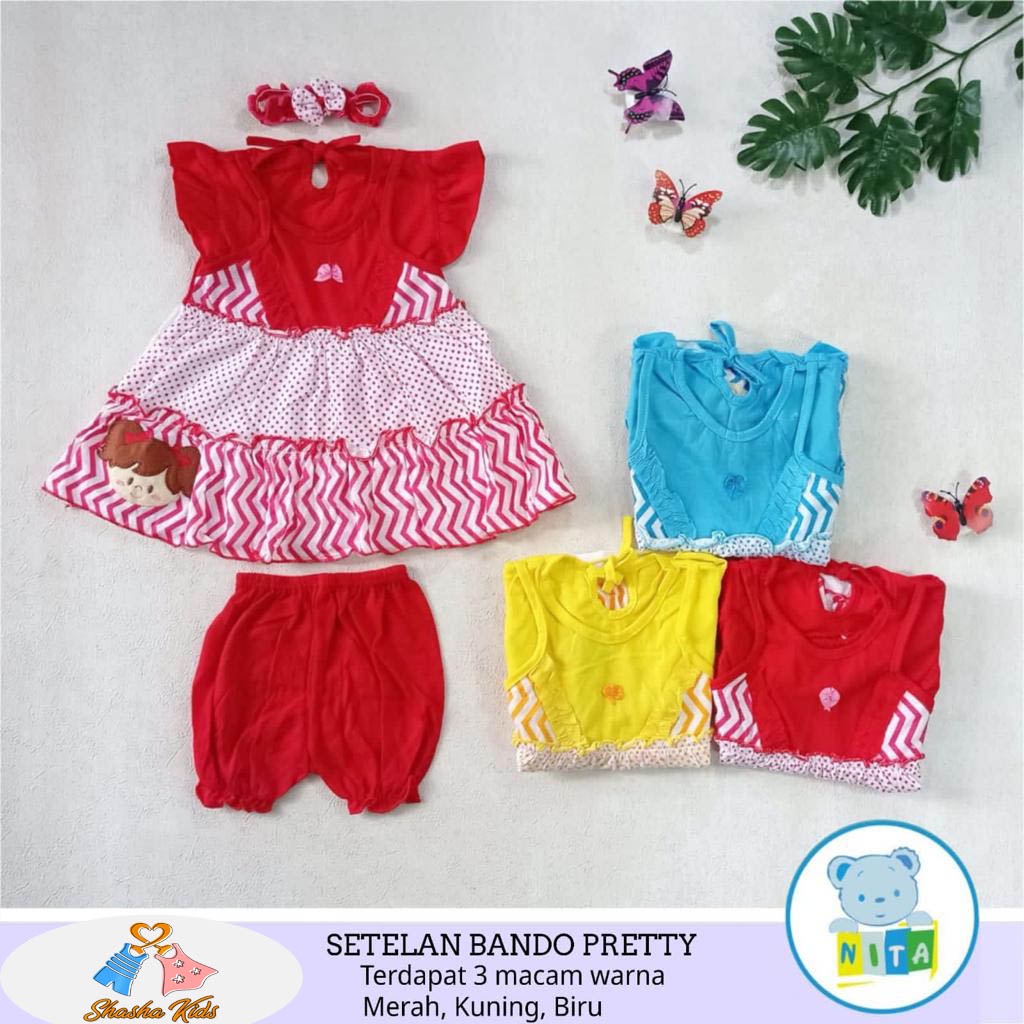 [N-03]  Baju Bayi Perempuan/ Dress  Bayi   Nita cantik   untuk usia 0-6bln