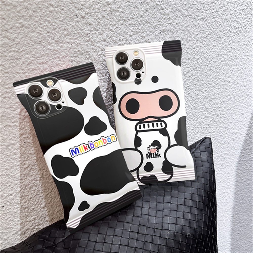 Soft Cow Case Samsung A04s A13 A03 A23 A03s A32 A22 M22 M32 A12 A31 A02s A21s A20 A52 A52s A53 A51 A71 Hitam Dan Putih Susu Rrint TPU Candy Cover