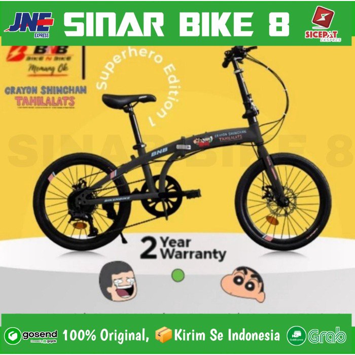 Sepeda Lipat BNB Superhero Edition 1 - Shinchan x Tahilalats Ukuran 20 Inch