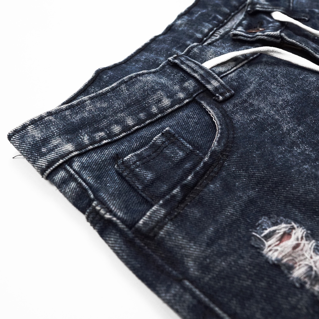 Geje Apparel - Celana Jeans Pendek Sobek Pria Ripped Jeans Premium