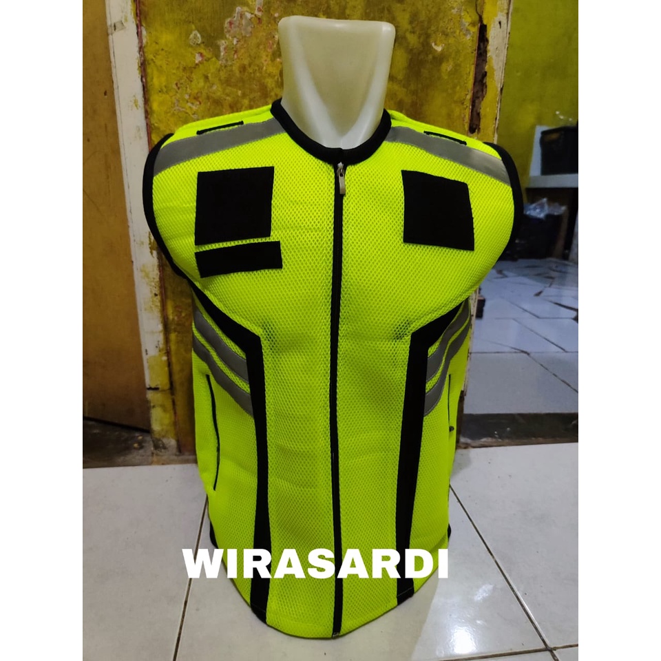 Rompi Satpam Bahan Double Mesh Variasi garis Line Model Terbaru