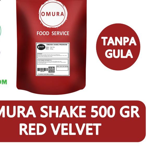 

Terbaru [KI3] Bubuk Minuman Plain/Tanpa Gula Rasa Red Velvet 500 GR Omura Shake