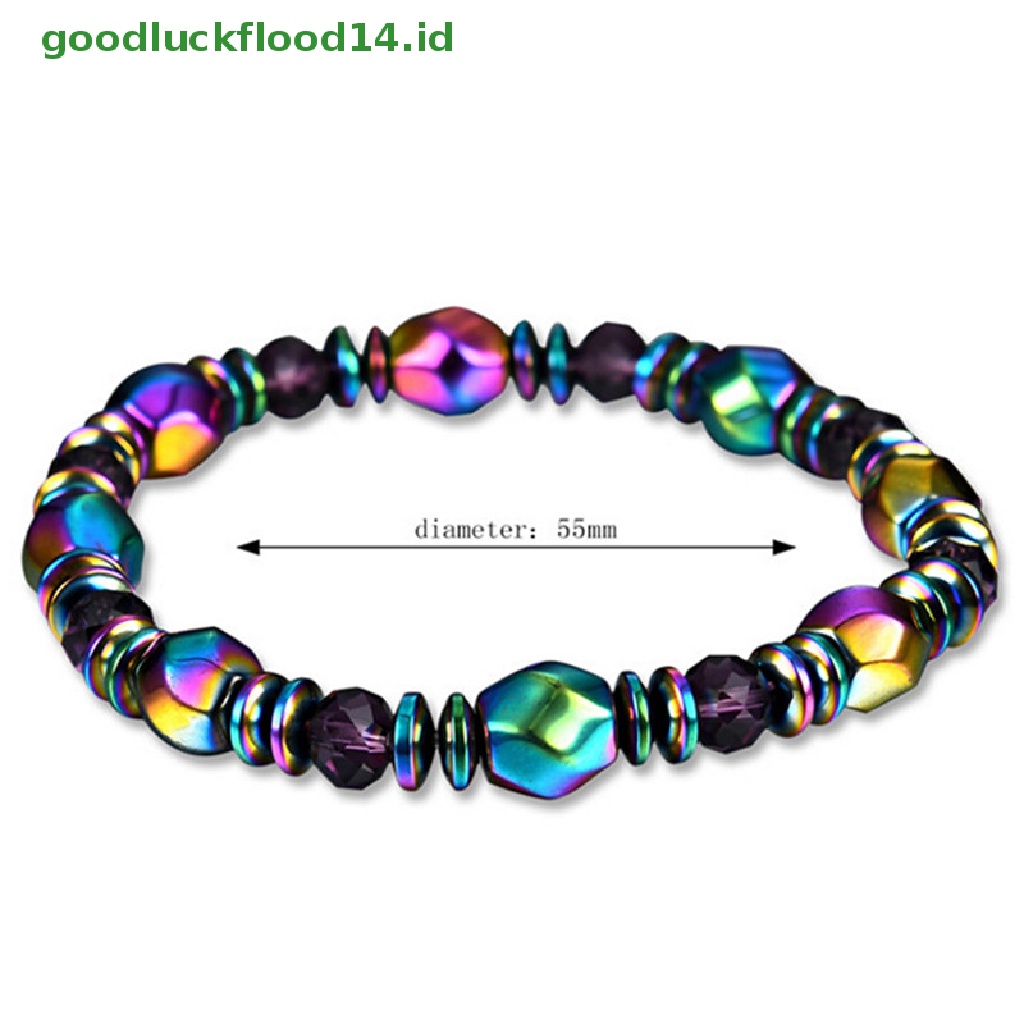 [GOOGFOUR] Manik-manik Gelang Fashion Penurunan Berat Badan Multicolor Batu Hematite Untuk Kesehatan Terapi [TOP]