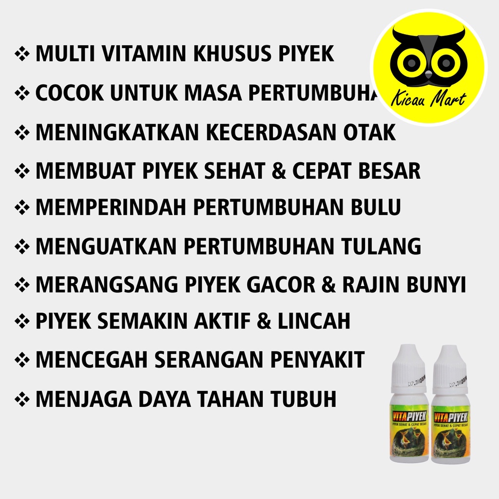 VITAMIN OBAT BURUNG PIYIK ANAKAN BABY LOVEBIRD KENARI MURAI VITAPIYEK VITA PIYEK SUPER KICAU VTNVPSK