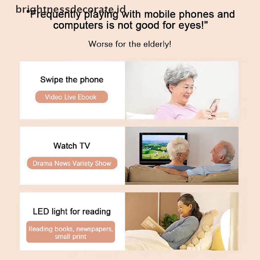 [Birth] Kacamata Baca Pria Presbyopia Goggles Wanita Vintage Rimless Eyewear Diopter+1.0 1.5 2.0 2.5 3.0 3.5 4.0 [ID]