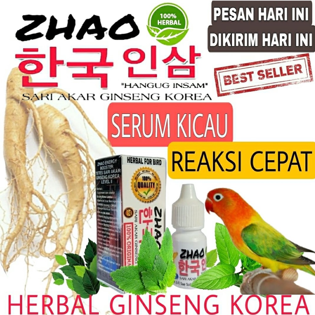 Vitamin Burung Lovebird Penggacor Seketika hebatnya zhao ginseng korea  Cukup 3 Tetes Langsung Gacor