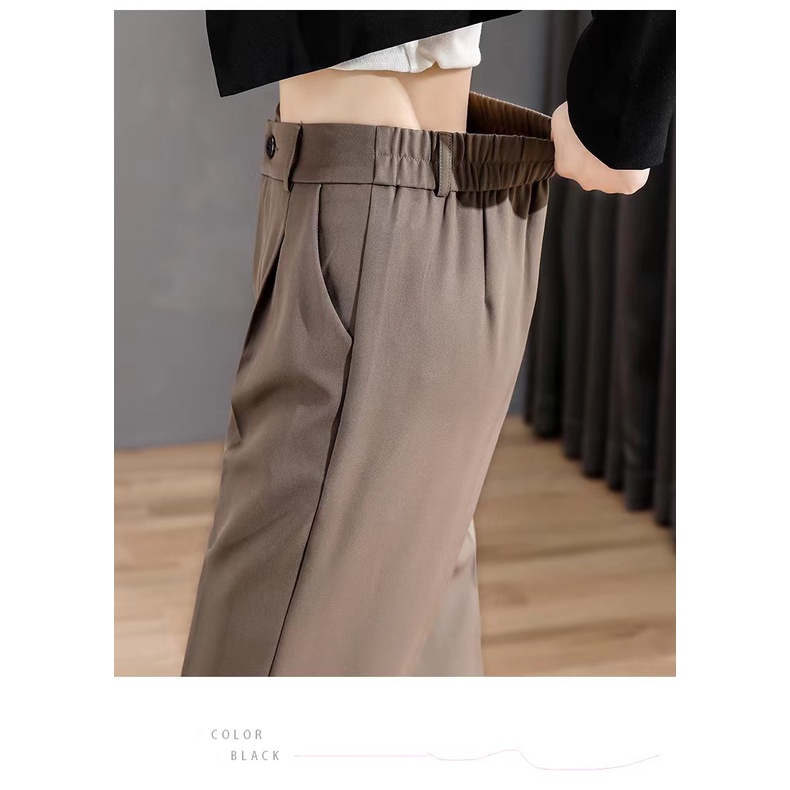 NEW!S-2XL Celana Kulot Wanita High Waist Loose Pants Cullote Kasual Celana Yang Dipotong