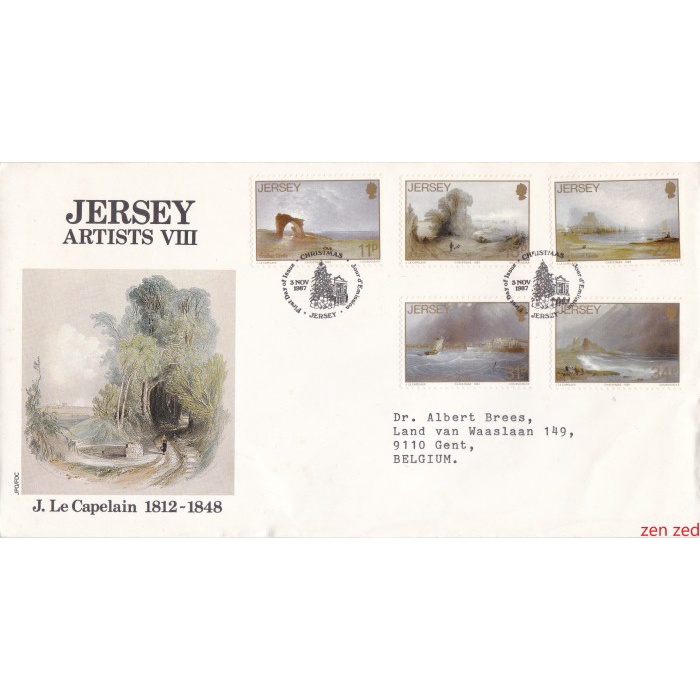 

A775 Prangko Jersey FDC 1987 Paintings from John Le Capelain 1 Pcs