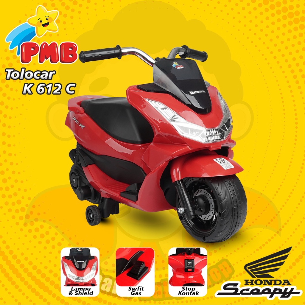 MAINAN MOTOR AKI MINI ANAK BISA DINAIKIN DAN DI GAS MODEL PCX K612C/KADO ULTAH ANAK/MOTORAN AKI MINI