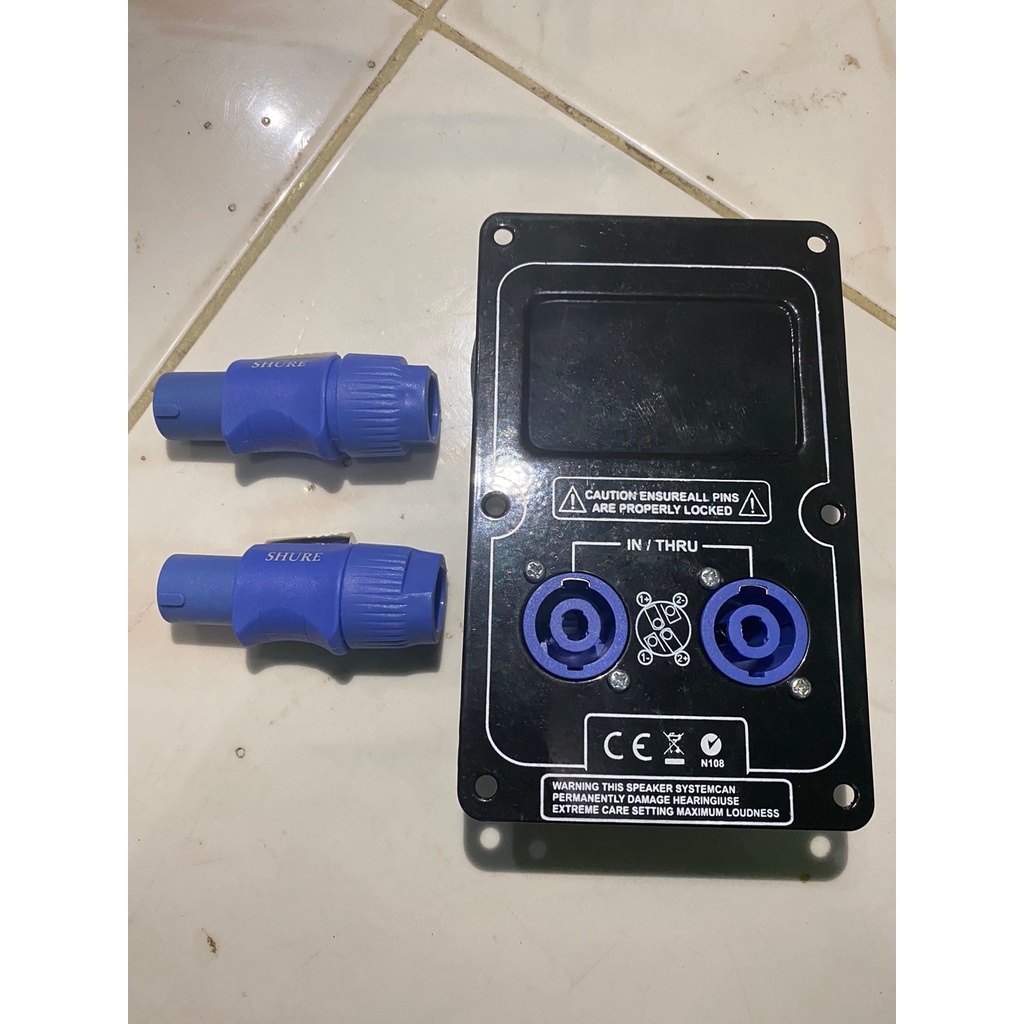 plat speakon datar lengkap dengan soket dan speakon sesuai gambar