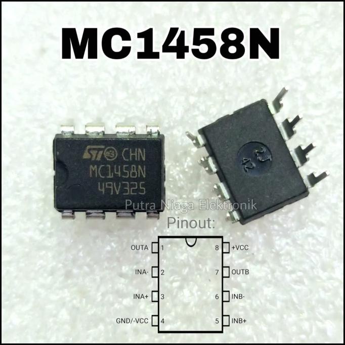 ic MC1458N Dip 8 Pin / MC1458 MC 1458 putr4n14 Ayo Beli