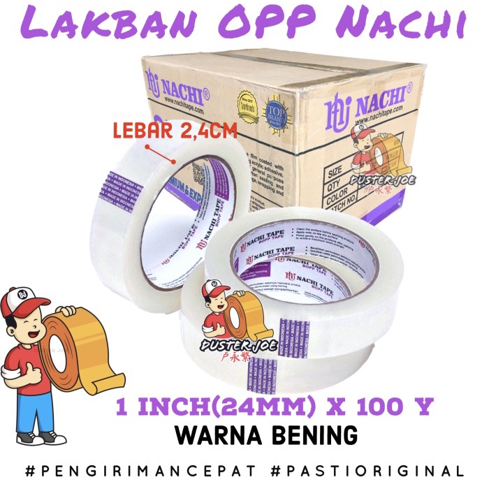 

Selotip [Cabang] Lakban Nachi Bening 1 Inch 24Mm 100 Yard Solasi Selotip