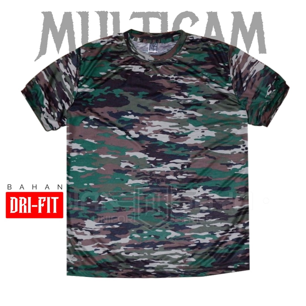 Terbaru Kaos Pdl Tni loreng drifit TNI-AD Kri Layar Auri Lengna Pendek