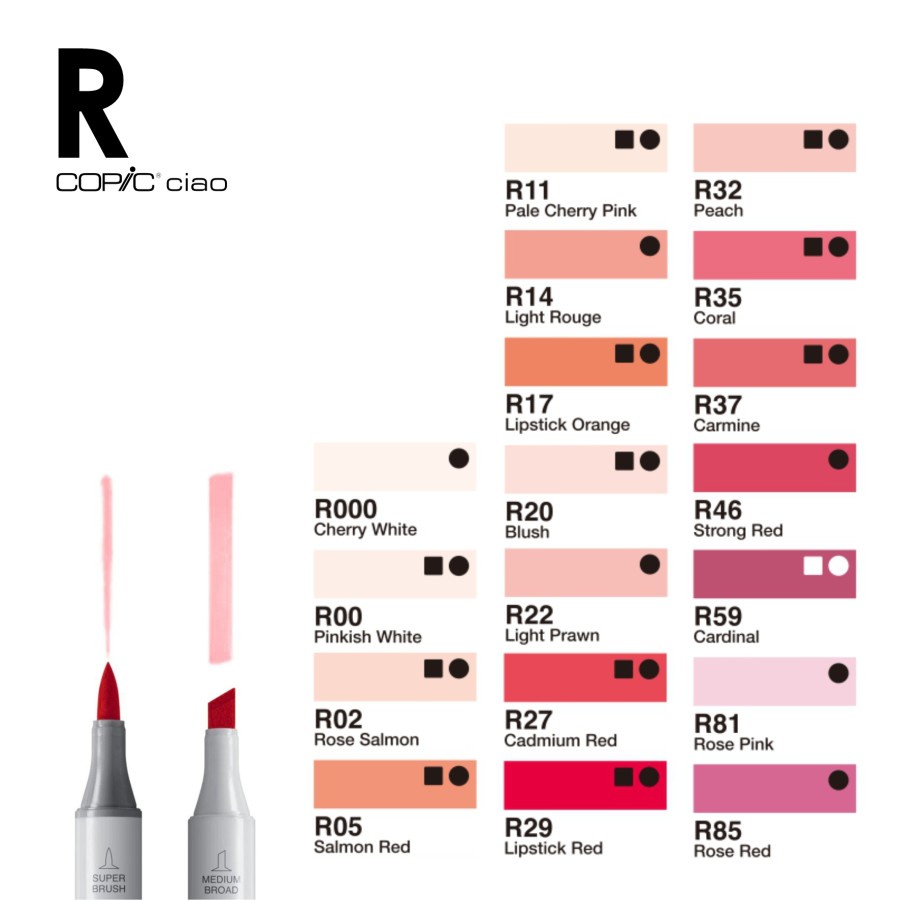 Copic Ciao Marker R (Red) Series CCM/R - Satuan