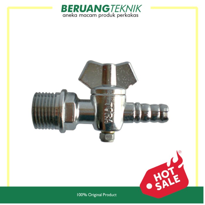 TORA Kran Angin - Keran Gas - Stop Kran - Air Cock 3/8" X PT 1/2