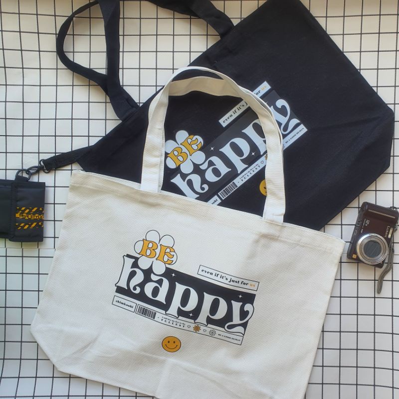 tas tote bag aesthetic korea tote bag murah tas kuliah tas ala korea tas custom tas laptop kampus