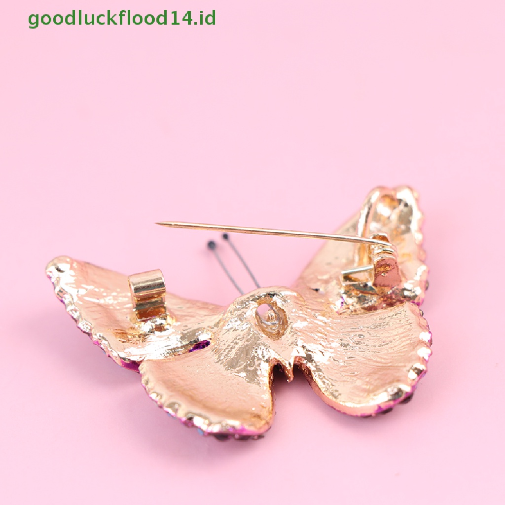 [GOOGFOUR] 1 Pc Berlian Imitasi Kupu-Kupu Bros Wanita Serangga Pernikahan Kantor Bros Pin Hadiah [TOP]