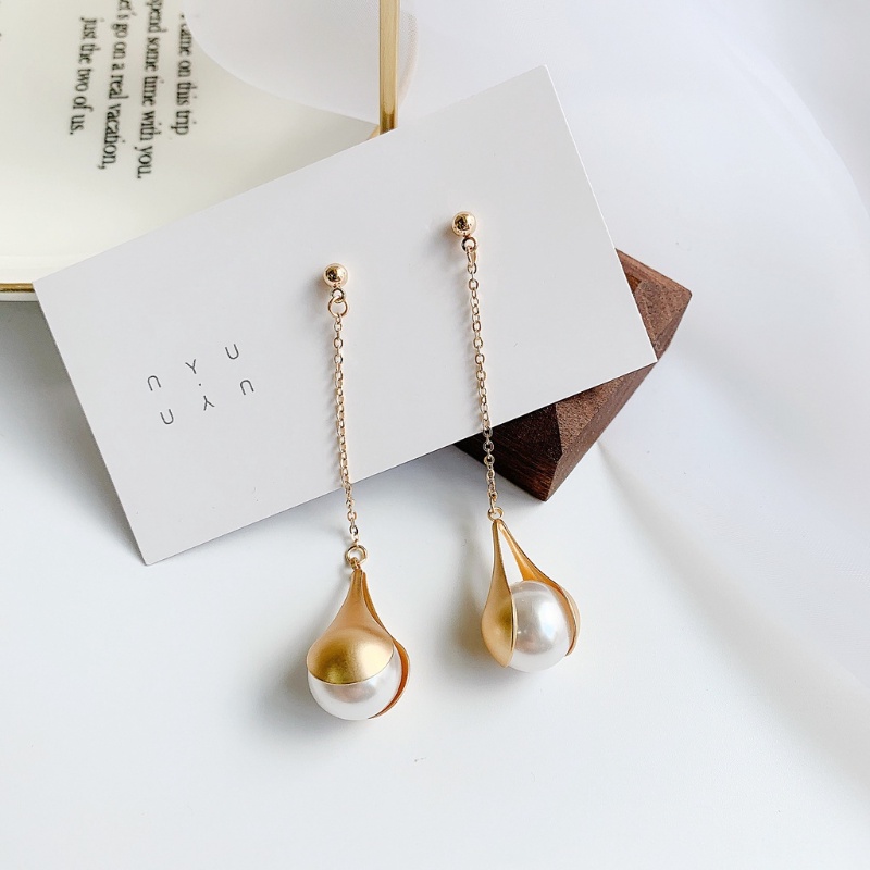 Fashion Panjang Drop Anting-Anting Tetesan Air Mutiara Menjuntai Anting-Anting Elegan Liontin Anting Wanita Pernyataan Telinga Perhiasan Pernikahan Valentine Hadiah Ulang Tahun