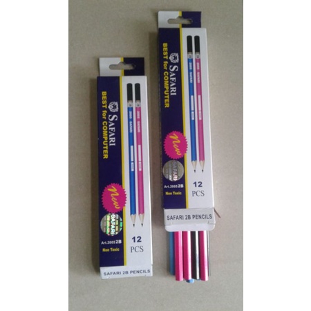 

12pcs PENSIL 2B COLOURS MERK SAFARI/PENSIL 2B/PENSIL KAYU 2B WARNA BAGUS MURAH