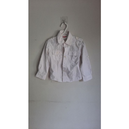 Preloved Kemeja putih Hem Anak Laki Lengan Panjang 1-2 tahun