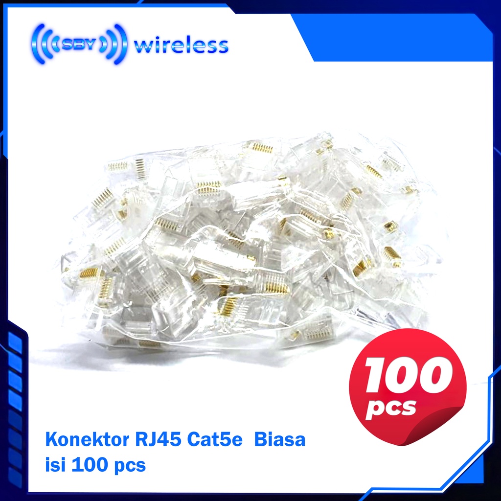 Konektor RJ45 Cat5e Connector Biasa isi 100 pcs