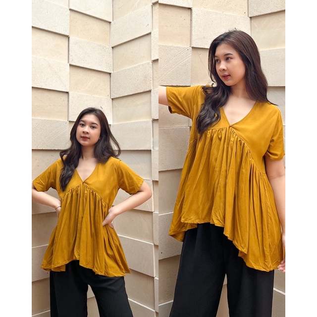 LIYORA V NECK TOP | Top Rayon Premium