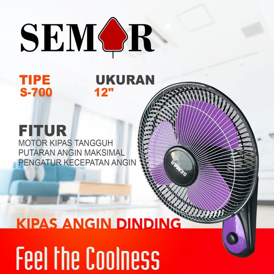 Kipas Angin Dinding Tembok Wallfan Semar 12&quot; 12 Inch