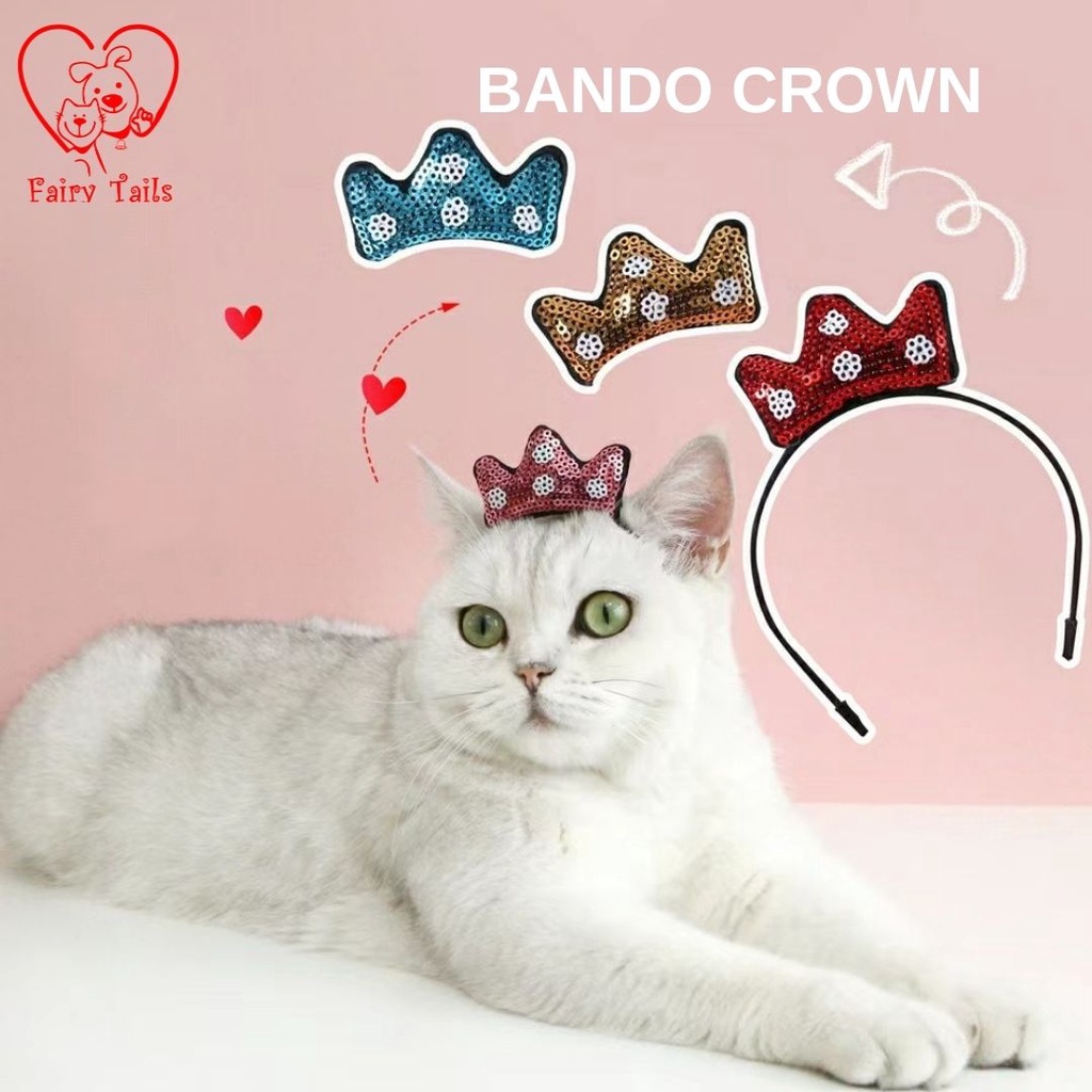 Bando MahkotaTopi Hiasan Aksesoris Kepala Untuk Anabul Anjing dan Kucing / Hairband Hat Crown Accessories for Pet Dog and Cat