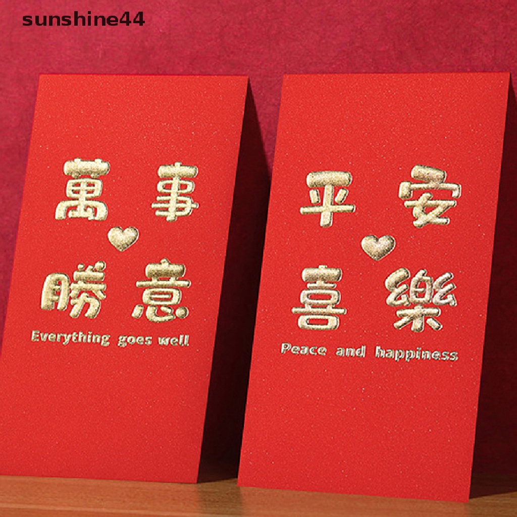 Sunshine 10pcs2023 Amplop Merah Kartun Kelinci Tahun Hongbao Festival Musim Semi Saku Merah.