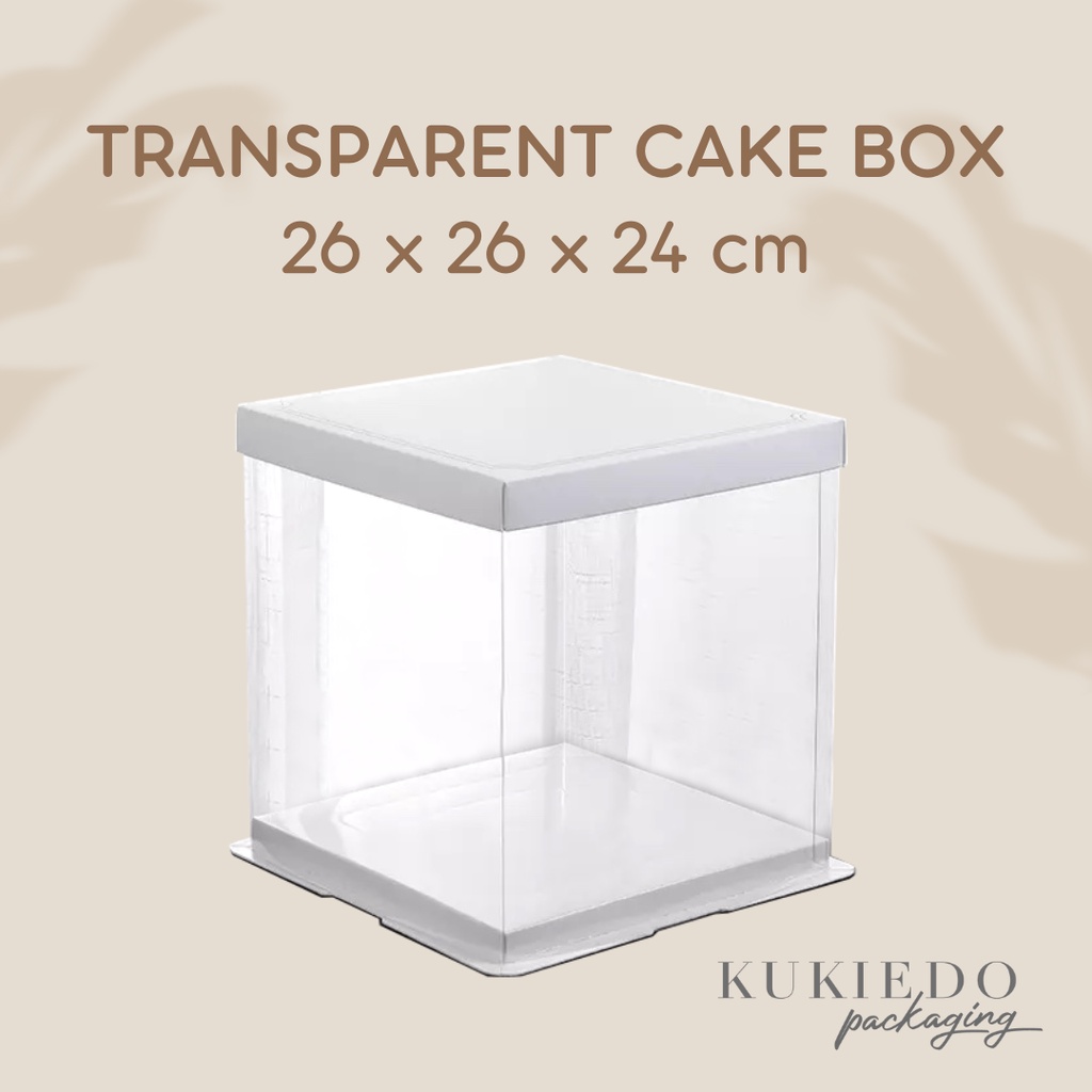 

Box Mika Polos 26 x 26 x 24 cm | Dus Kotak Transparent Putih | Packaging Kue Tart, Cake, Pudding, Lamaran, Nikahan, Serbaguna, Hampers, Snack, Souvenir