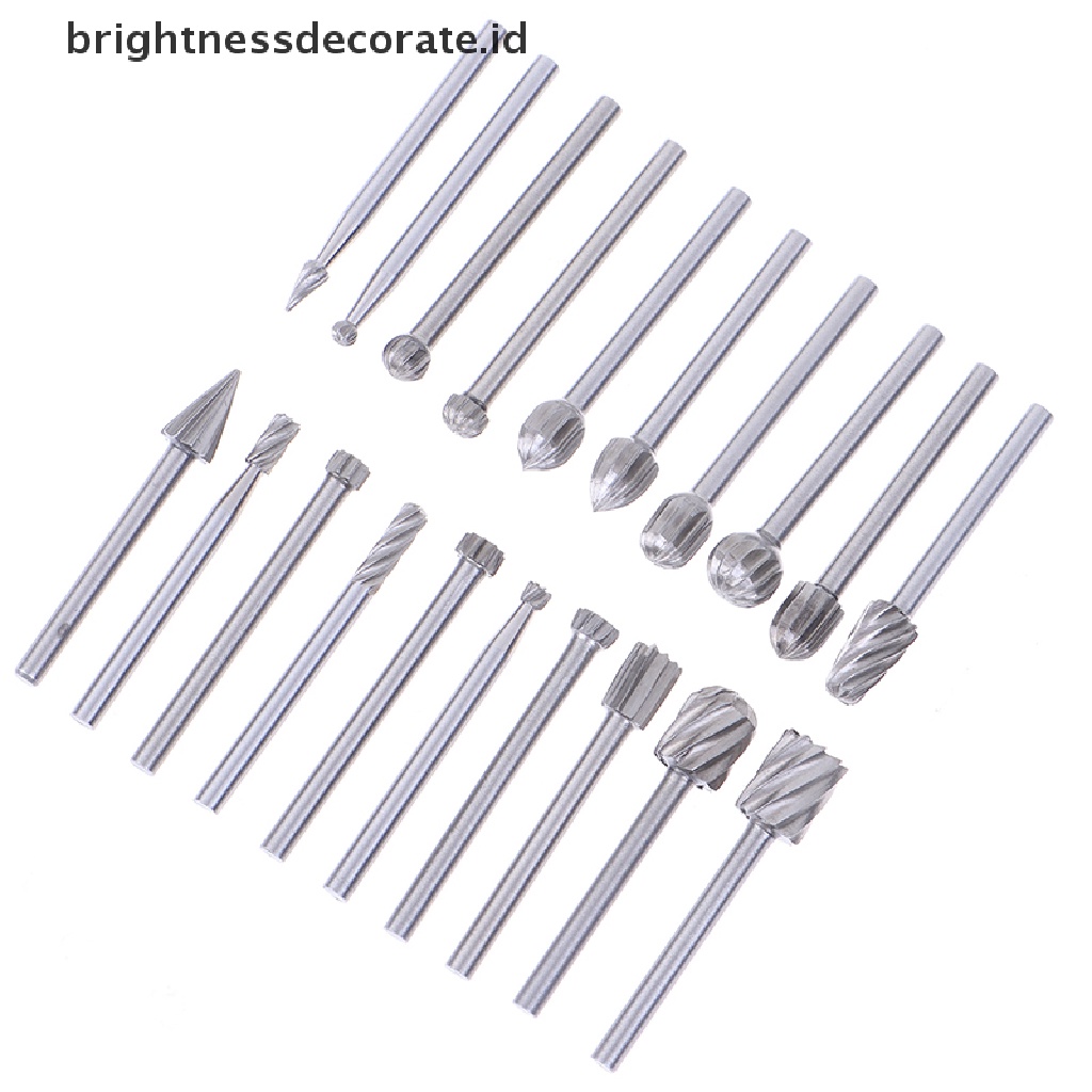 [Birth] 20pcs Tungsten Carbide Rotary Point Burr Die Grinder Shank Set 3 * 40mm [ID]