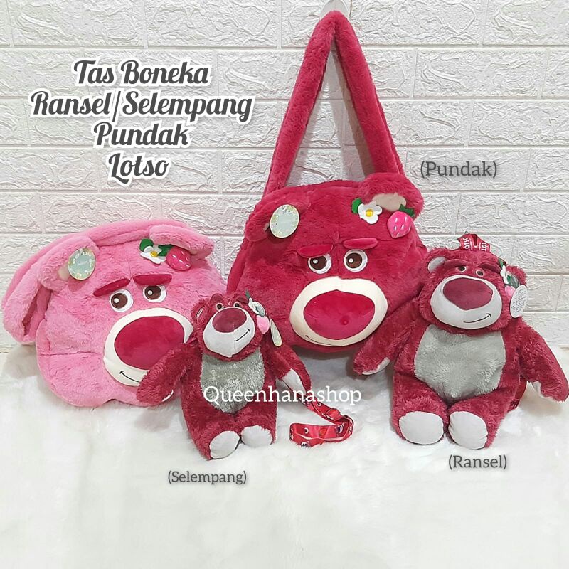 Tas Boneka Lotso Ransel Selempang Tas Boneka Anak