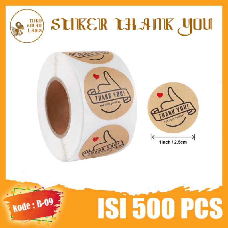 

Sticker Thank You 1 Roll 500 pcs Jempol Oke kode B-09 !!!