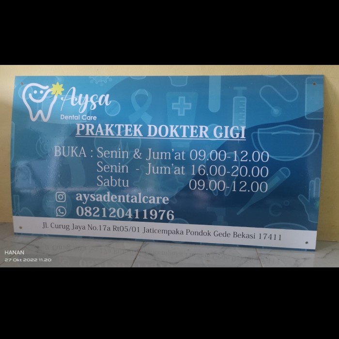 

Paja Acrylic 200X100 Papan Nama Dokter Bidan Plang Praktek Sign Label