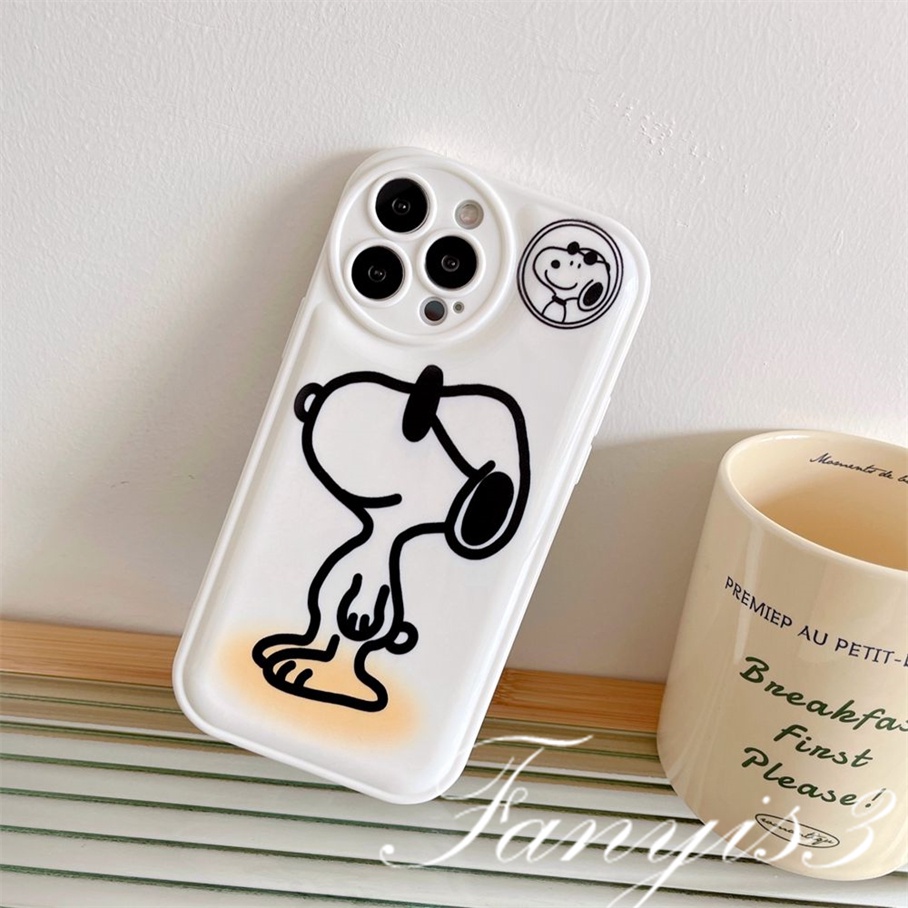 Compatible For iPhone 14 13 12 11 Pro Max X XR Xs Max 8 7 6 6s Plus SE 2020 Kompatibel Untuk Casing Ponsel Kartun Anjing Lucu TPU Soft Cover Pelindung