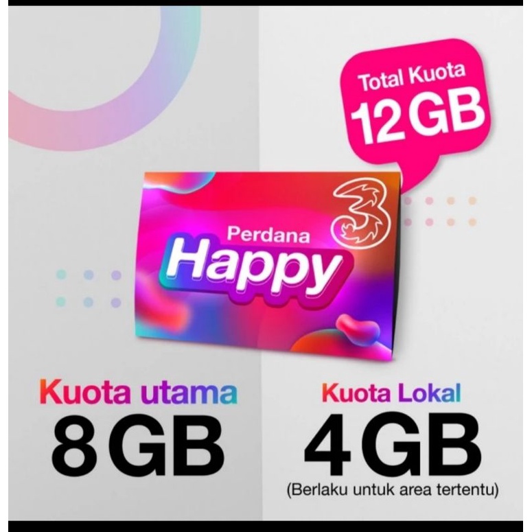 KARTU KUOTA TRI 12GB FULL 24JAM