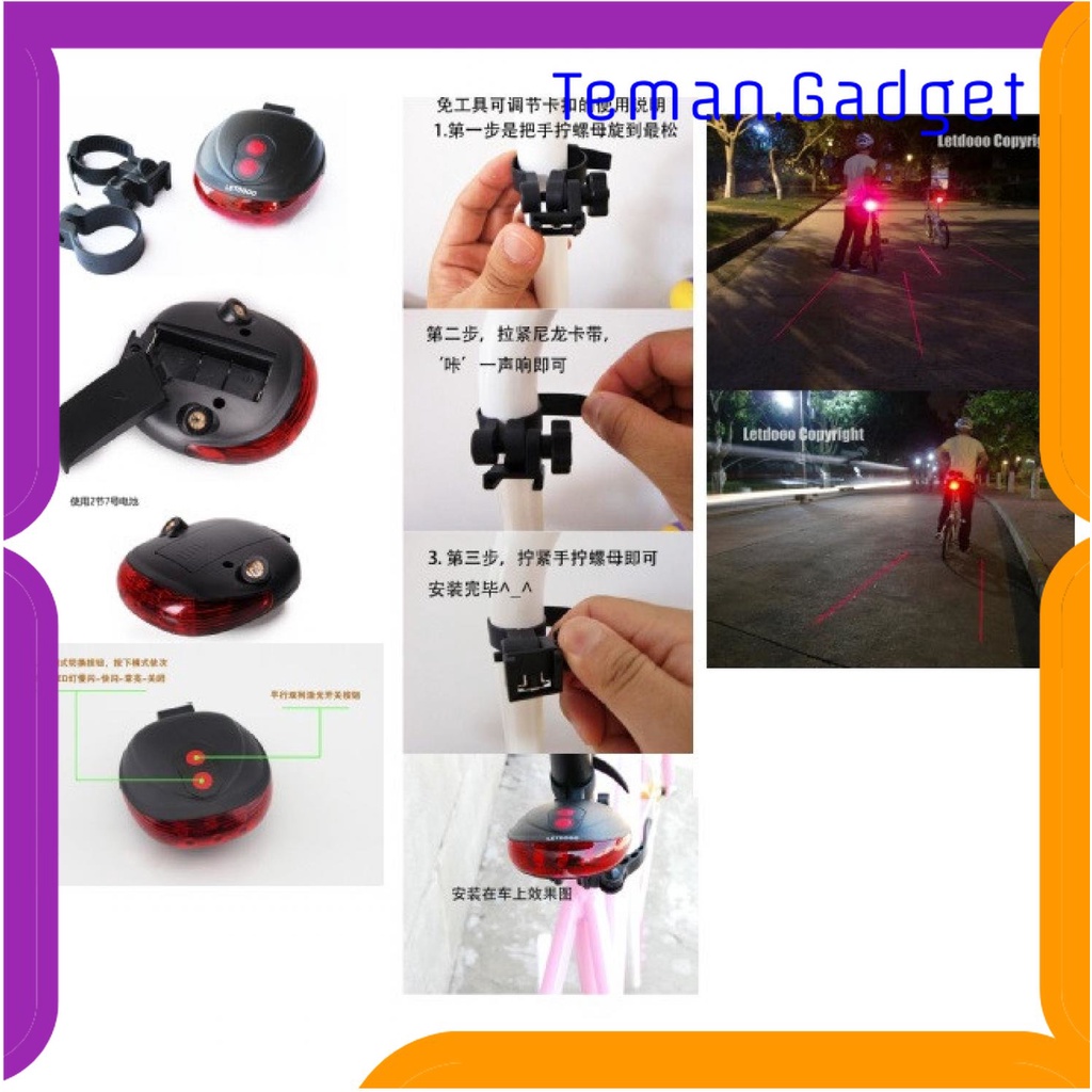 TG - SPD TaffLED Bicycle Laser Strobe Taillight 5 LED / Lampu LED Sepeda - SL-116