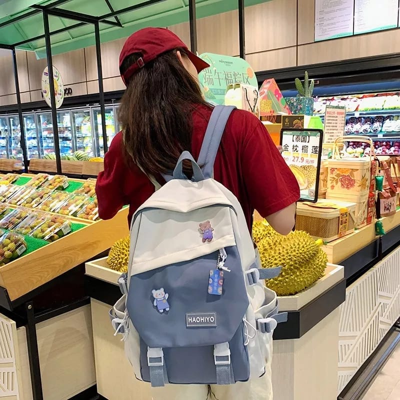 Tas Ransel Backpack Pria Wanita Fashion Bahan Kanvas Tas Sekolah Tas Punggung Pria Kekinian Terbaru