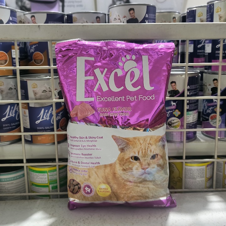 ( 10 PCS ) Makanan Kucing Excel Ikan Tuna Flavour Kemasan 500G