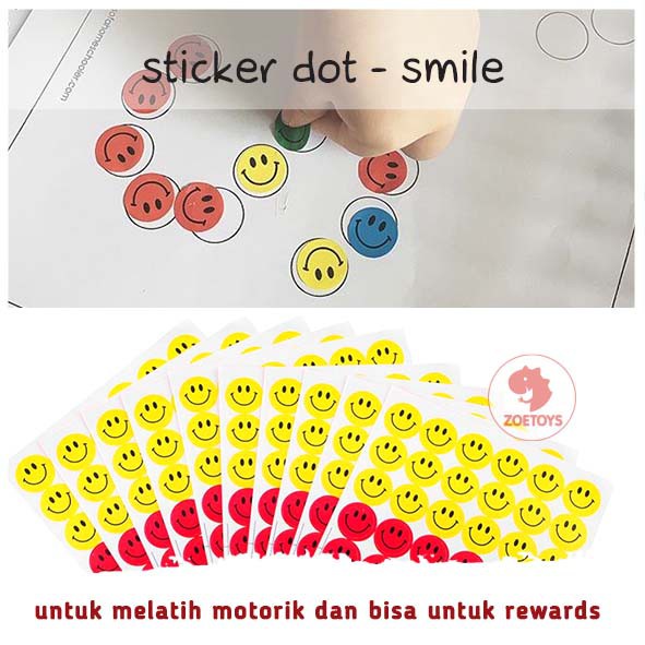 Zoetoys Sticker Dot A Dot - Smile Star Love Colorful | Label Reward Colorful Stickers Hadiah Stiker Tempelan Apresiasi | Mainan Edukasi Motorik Anak