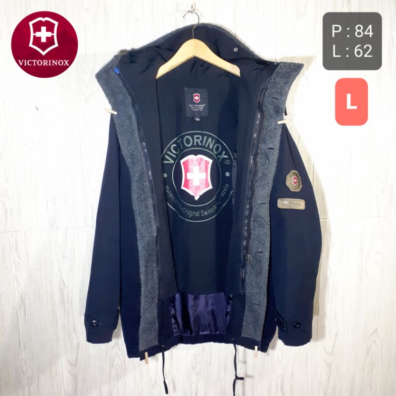 (SUPER RARE) Jaket Parka Sherpa VICTORINOX SWISS ARMY M-392 Double Inner Bekas Second Original