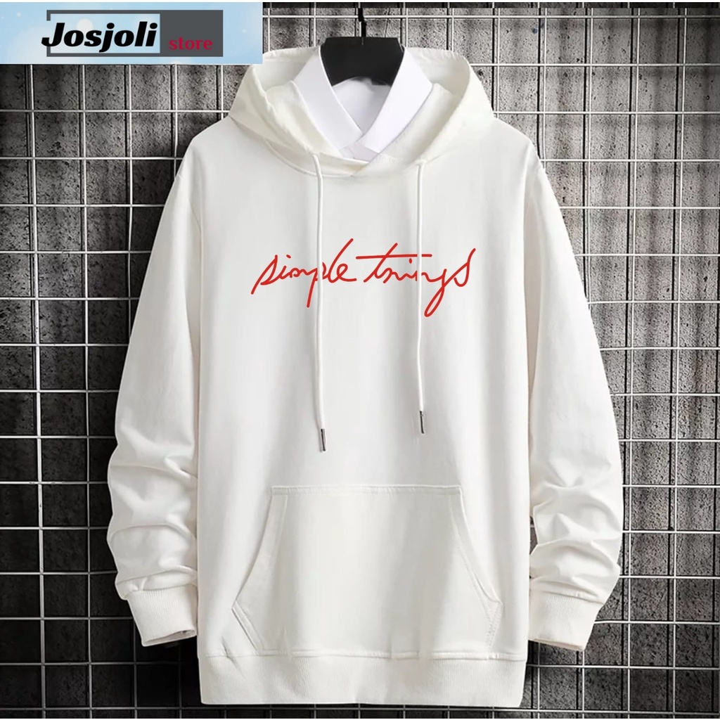 JOSJOLI_STORE/Sweater Hoodie Simple Things/Atasan Pria Dewasa Lengan Panjang/Fit L