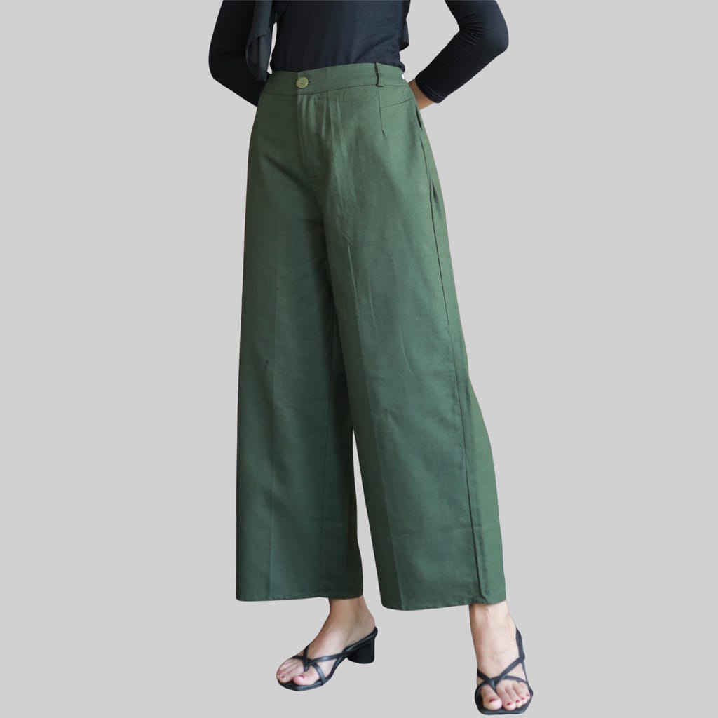 Kulot linen high waist - celana linen wanita- kulot linen WANITA