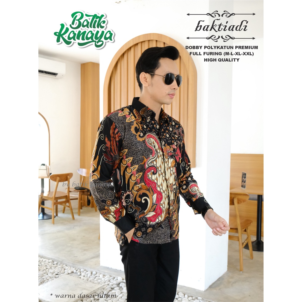 Kanaya - Baju Batik Pria Lengan Panjang Modern Full Furing Bahan Katun Kualitas Ekspor BAKTIADI