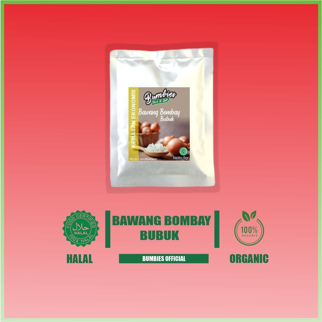 

Bawang Bombay Bubuk 5gram EKONOMIS Bumbies Product | Onion Powder | Penyedap Rempah Rempah | Bumbu Instan | Bombay Refil | Bumbu Rempah