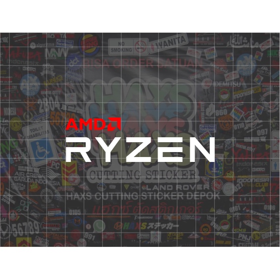Cutting Sticker AMD Ryzen Ukuran 8 Cm 2 Warna Untuk Motor Mobil
